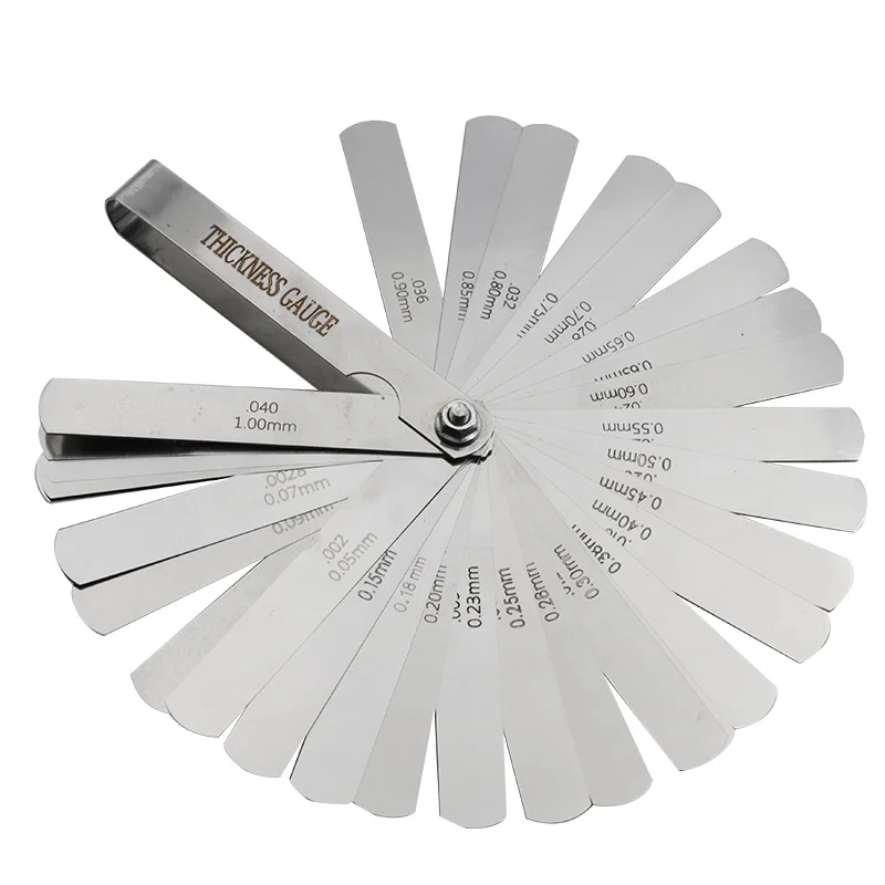 32 IN 1 Blade Feeler Gauge Metric and Imperial Gap Measuring Tool Stainless Steel