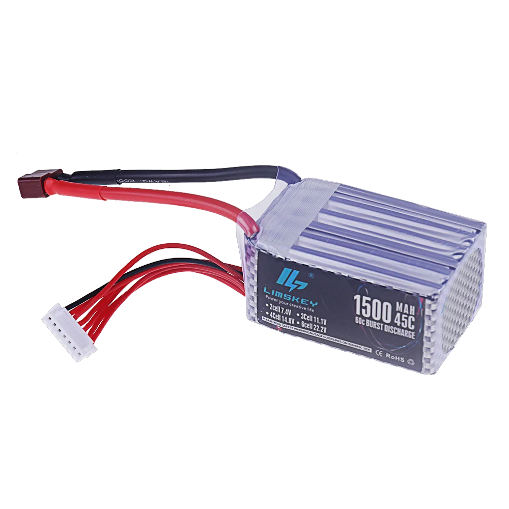 Connexion XT60 de la batterie drone 6S, câbles silicone et fiche dorée.