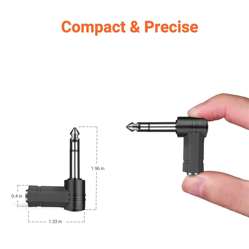 -A96Z 10 PCS 직각 6.35Mm 남성 3.5Mm 여성 오디오 어댑터 변환기 익스텐더 스테레오 헤드폰 오디오 잭 플러그 내구성