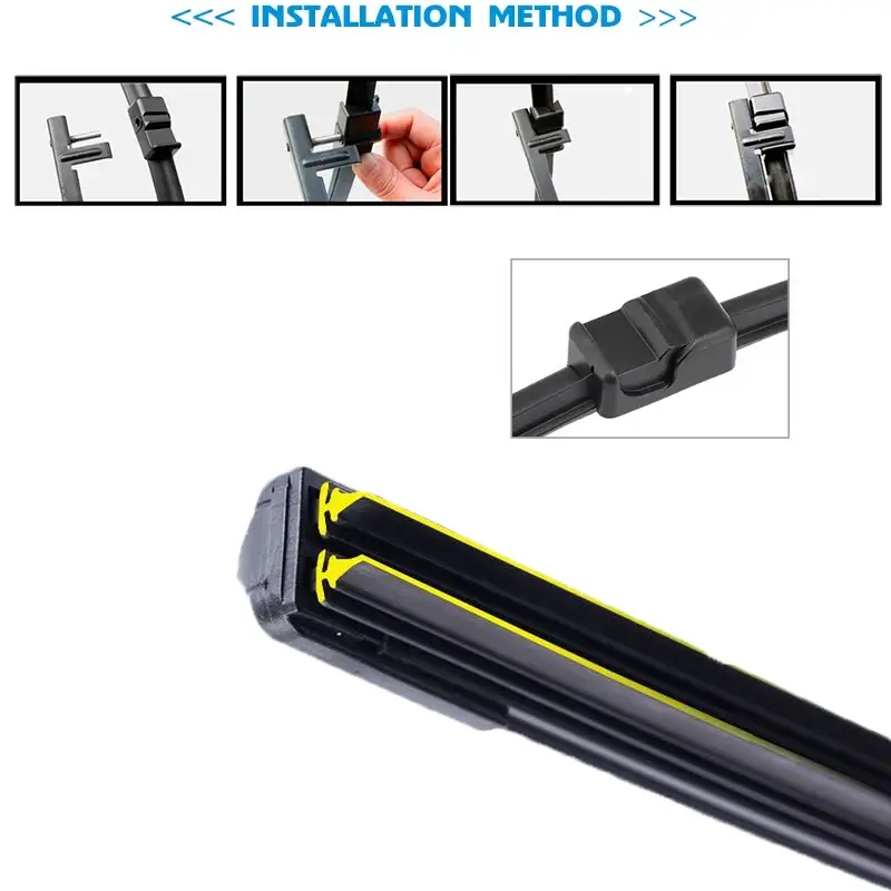 Car Windshield Wiper blades Universal Soft Double layer Rubber Frameless Bracketless car wipers 14" 16" 19" 20" 21" 22" 24"26" - Image 9