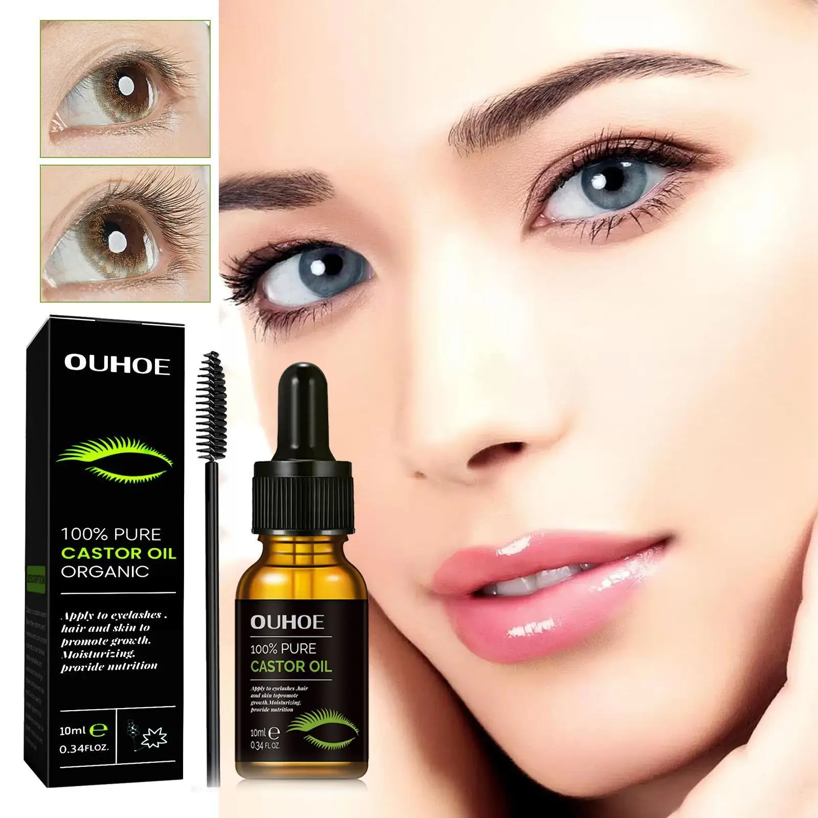 Castor Oil Eyelash Growth Serum Longer Fuller Eyelash Lifting Essence