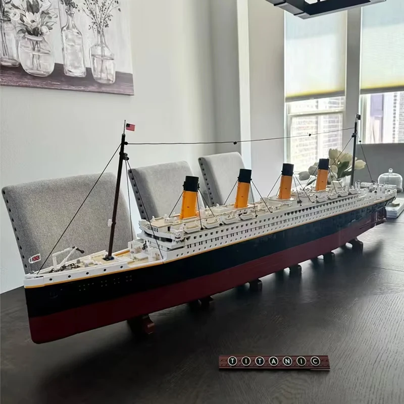 클래식 영화 9090피스 거대 타이타닉 크루즈선 모델 블록 조립 장난감 생일 선물