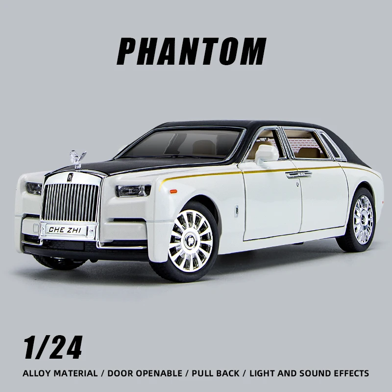 1:24 Rolls Royce Phantom Alloy Car Model Diecast Super Toys Luxury Vehicle Sound And Light Pull Back Regali Di Natale Moto