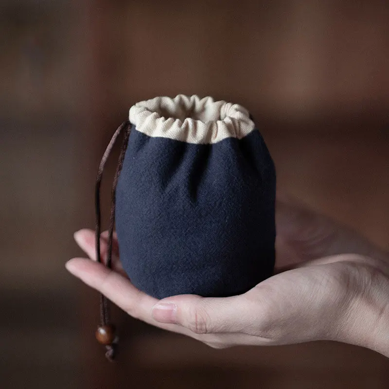 1Pc New Creative Tea Set Single Cup Fascicular Orifice Bundle Pocket Tea Can Storage Brocade Cotton Hemp Teaware Cloth Bag
