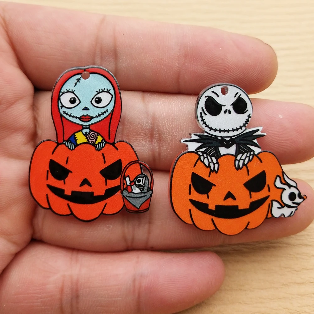 

10pcs Acrylic Halloween Charm Jewelry Accessories Necklace Bracelet Earring Pendant Diy Craft Supplies