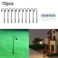 10pcs Model Railway Lights Led Lamppost Lamps Street Lgihts 1:160 Lamps N Scale 4.5cm Round Head Street Lights Train Layout Toys 2