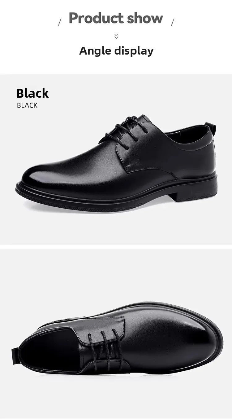 أحذية زفاف غير رسمية من الجلد الناعم للرجال نمط جديد للأعمال الرسمية قابلة للتنفس للخريف النسخة الكورية البريطانية بمقدمة مدببة للعريس S