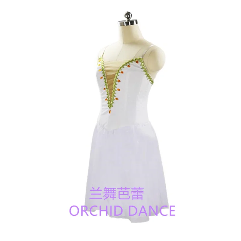 

Новое поступление, индивидуальный цвет, детская одежда для выступлений для девочек, современное белое Lyrical балетное платье