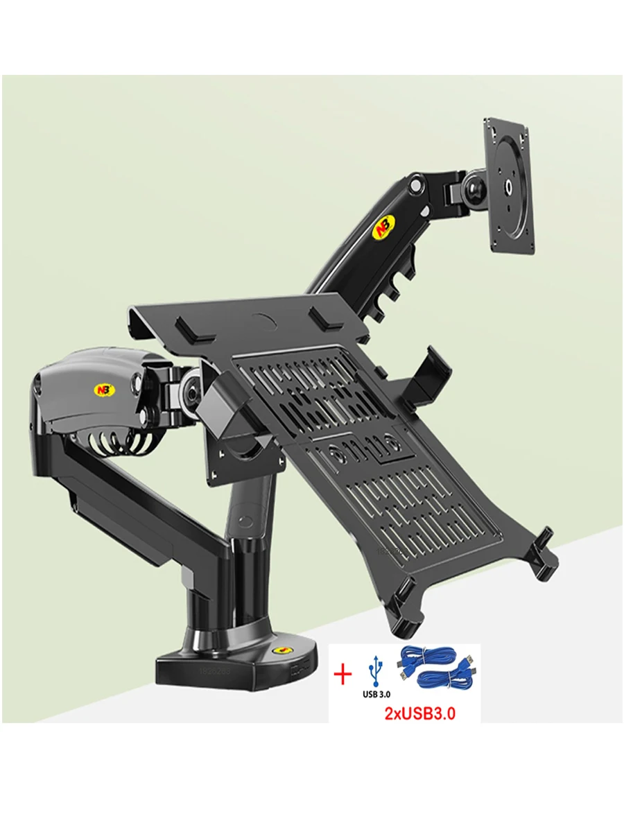 حامل لابتوب بشاشة مزدوجة بذراع زنبركي يعمل بالغاز...