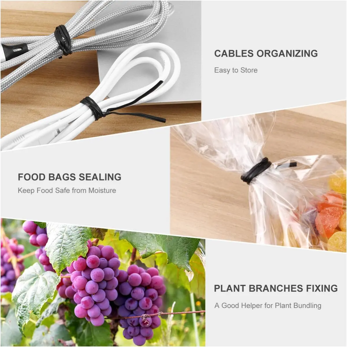Plant Plastic Shell Reusable Galvanized with Iron Core Bendable Cable Ties 100Pcs