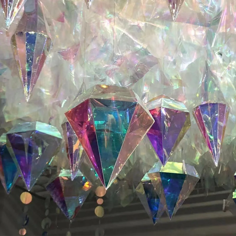 Event Party Supplies Iridescent Diamond Wall Hanging Decoration Wedding Gift Light Pendant Outdoor Background Christmas Decor 6