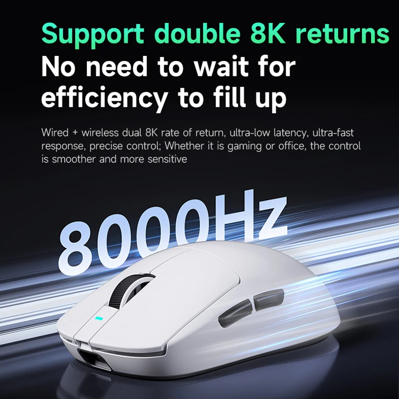 MCHOSE A7 Gaming Mouse 26K DPI PAW3395 8KHz Polling Rate Tri-Mode Wireless Bluetooth Lightweight FPS VALORANT Mouse E-sport