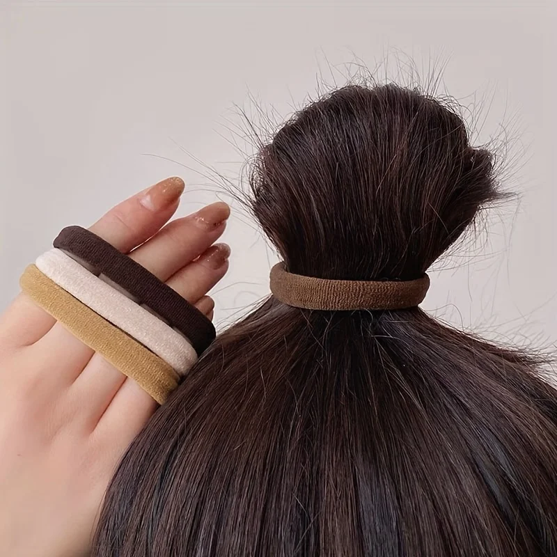 20 teile/dose Hohe Elastische Haar Ring Französisch Stil Bands Krawatte Verdickt Haar Seil Grund Einfache Kopf Seil Für Frauen mädchen Iddal Wahl – Detail 10
