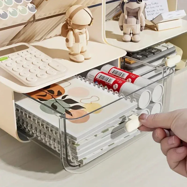 Organizzatore da Scrivania Portapenne e Portaoggetti con Cassetto Grande Capacità - immagine 2