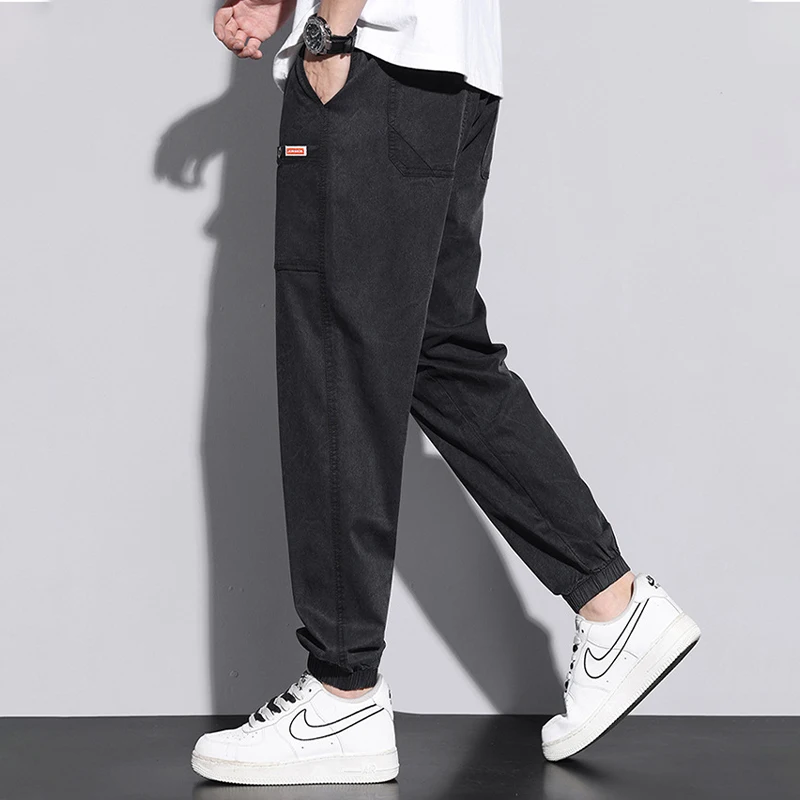 Jeans Men 2023 Spring Summer Tide Brand Boy's Jeans Men's Cotton Loose Trend Korean Version Trousers Black Harem Pants
