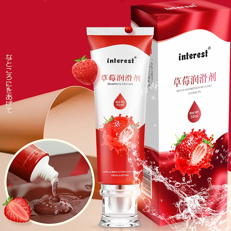 

50ML Sexy Strawberry Lubricant Personal Lubricant Oil Water Based Lube Gay Lesbian Sex Vaginal Anal Oral Gel Adult Sex Products