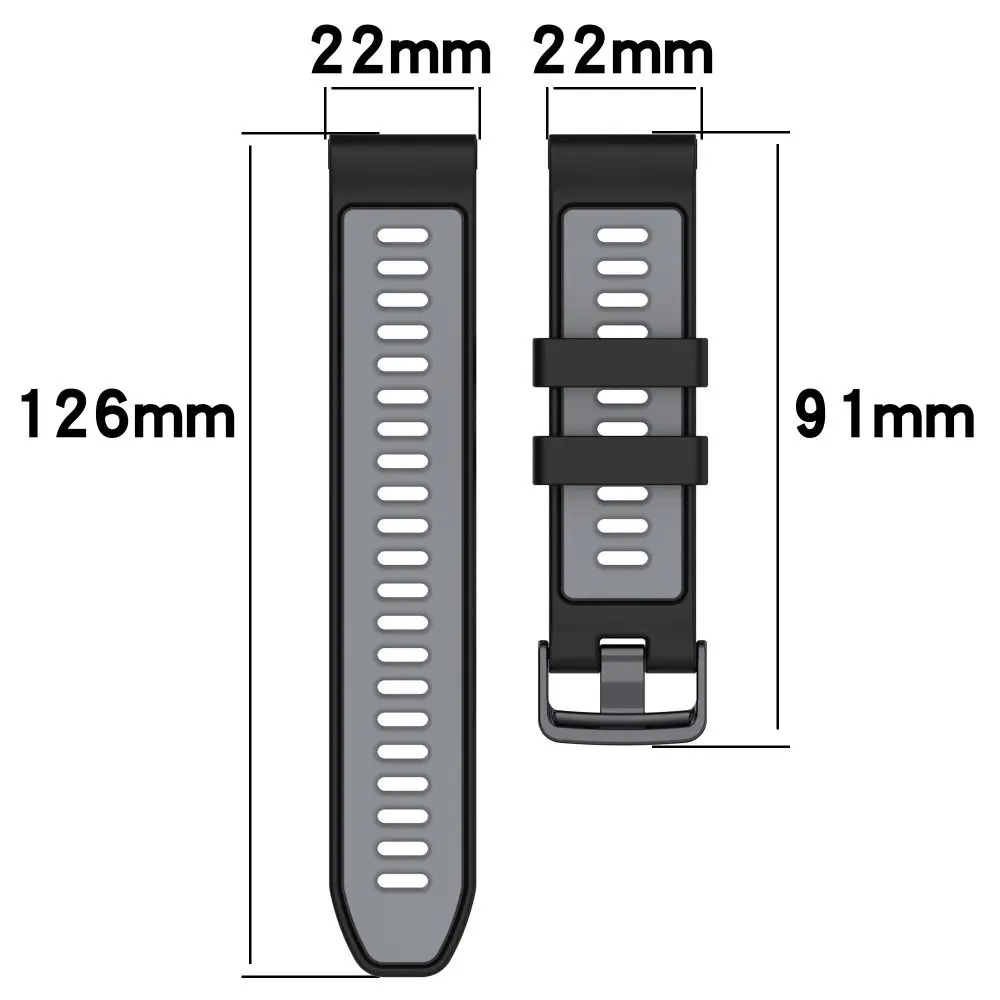 Dual-Tone Silicone Smartwatch Replacement Strap