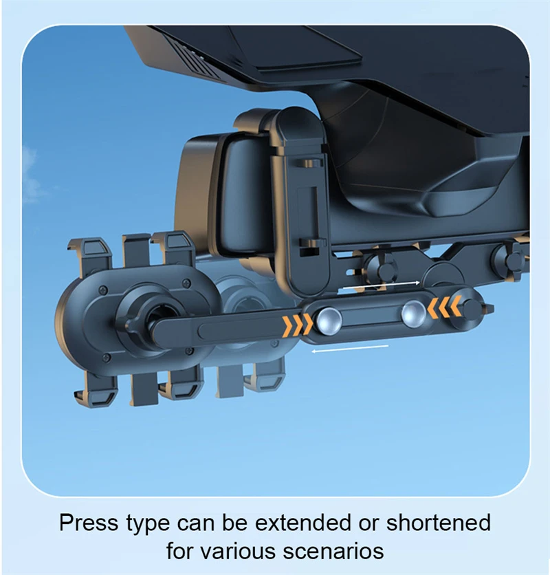 2023 Universal 360 Rotatable Retractable Car Phone Holder Rearview Mirror Driving Recorder Bracket Car Cell Phone Support Stand