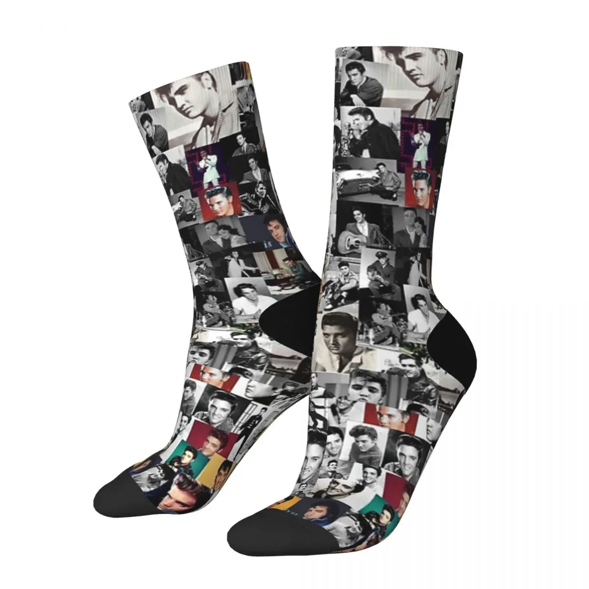 

Elvis Presley Collage Socks Men Women Polyester Fashion Rock King Roll Music Socks Harajuku Spring Summer Autumn Winter Socks