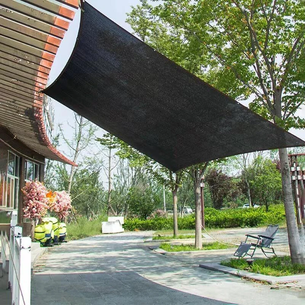 메쉬 타프 블랙 쉐이드 천 선블록 쉐이드 메쉬 타프 그로밋 50% 차양 그물 식물 커버, 온실 헛간 개집 파티오