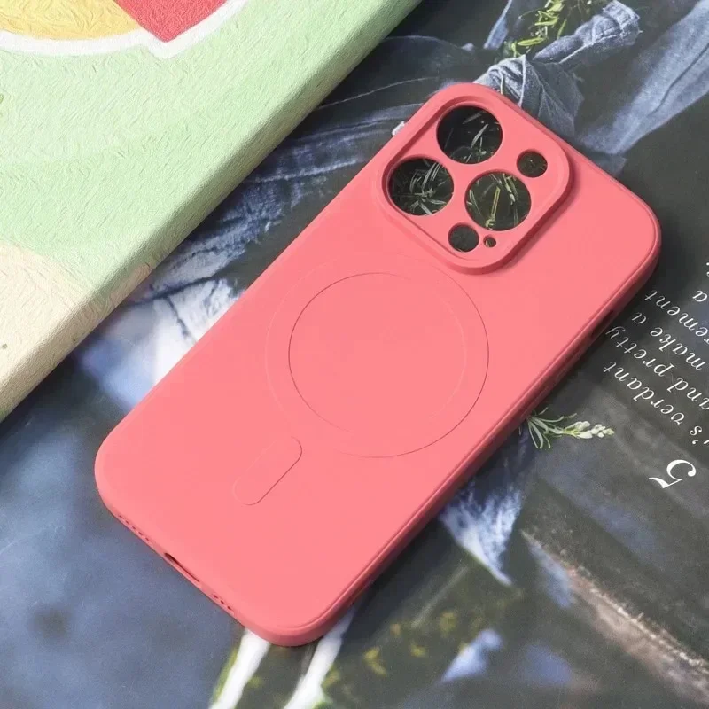 Liquid Silicone Shockproof Phone Case with Magnetic Wireless Charging Compatibility