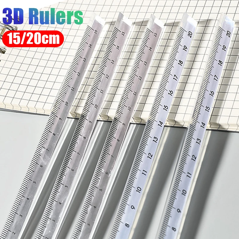 3DTransparentRulerThreedimensionalTriangularPrismRuler