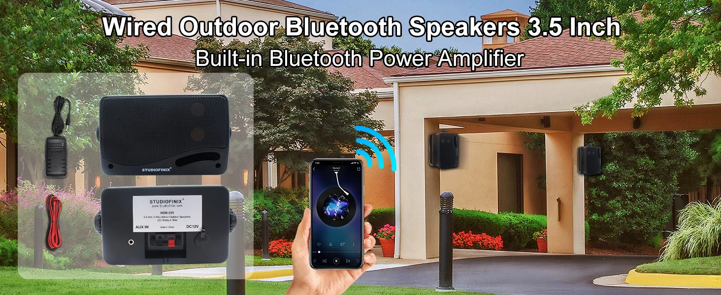 Premium Bluetooth Outdoor Wall Speakers For Patio And Decking_voghion.com