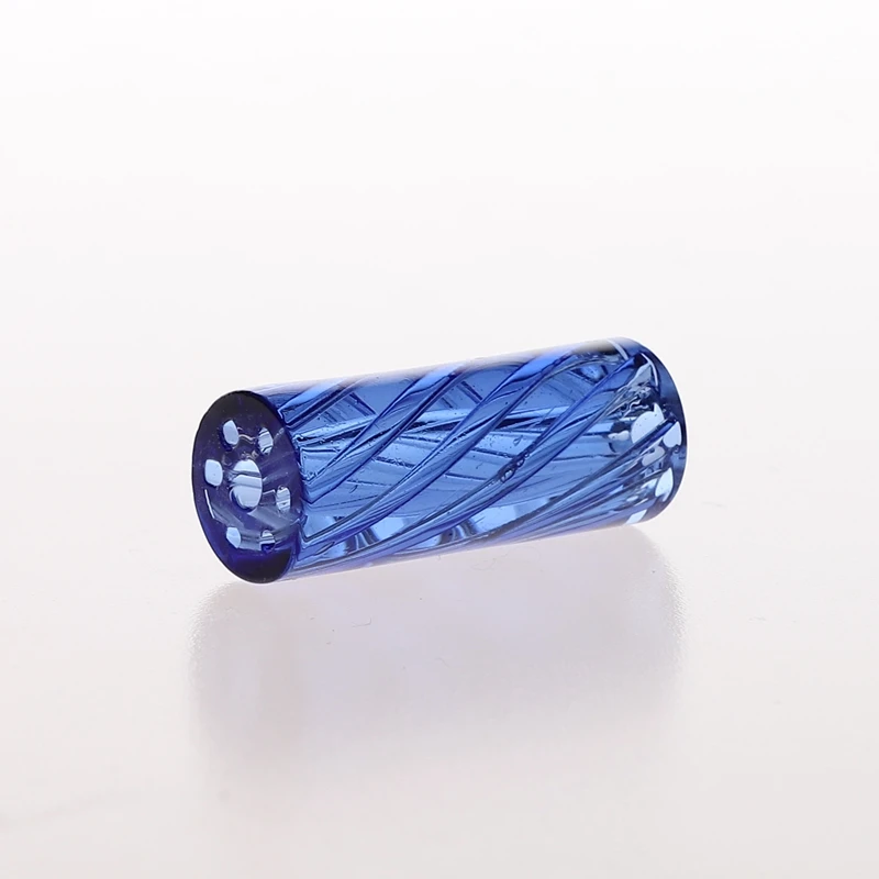 5pcs/box In Stock 7 Holes Blue Color Spiral Smoking Glass Tips/Glass Filter Tip with Holes Box Set For Smoking Accessories