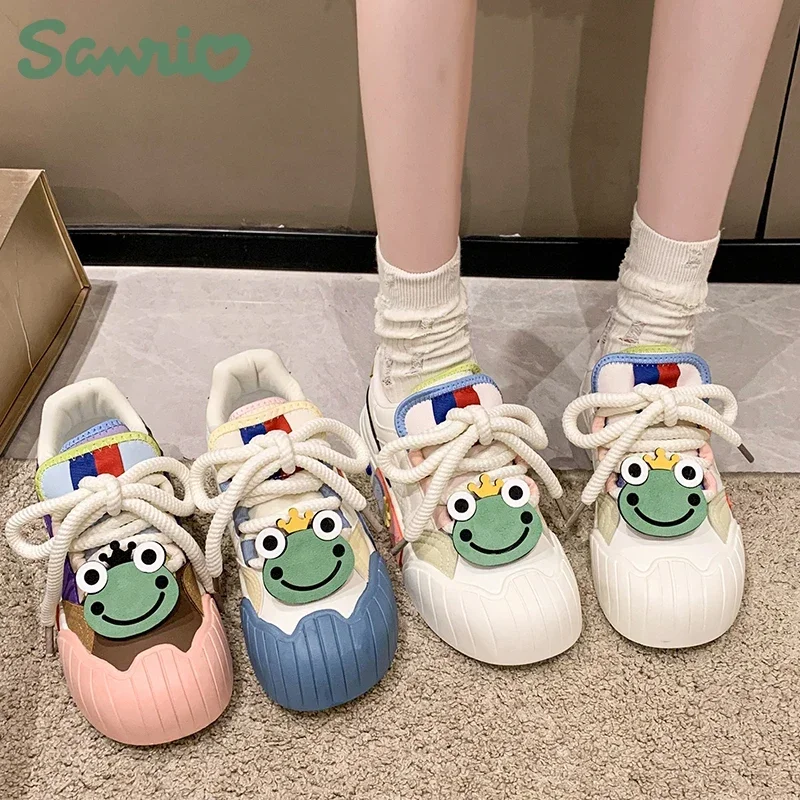 

Sanrio Keroppi Fashion Shell Head Thick Bottom Board Shoes Muffin Bottom Versatile Sports Shoes Macaron Fashion Casual Shoes