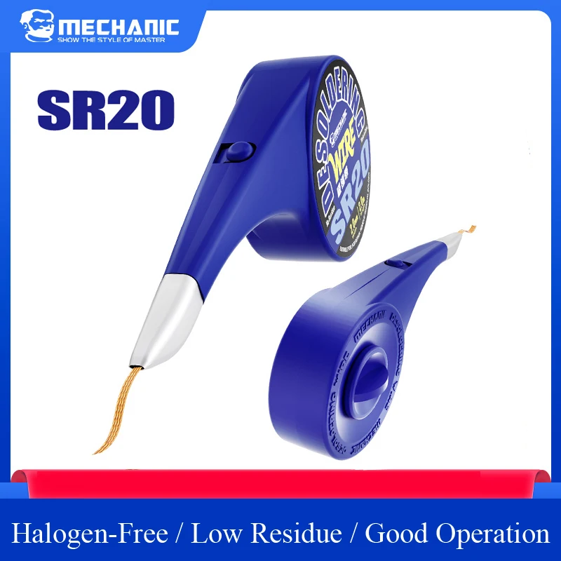 MECHANIC SR20 Desoldering Wire Braid Solder Wick Tin Remover 1.0/1.5/2.0/2.5/3.0/3.5mm for PCB Welding Rework Tools