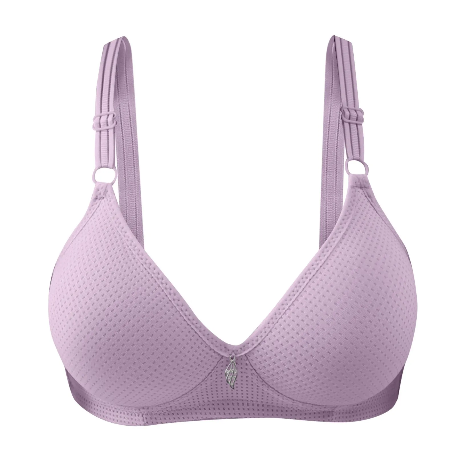 Description Picture 4 of itemWomen's Seamless Breathable Brassiere Wire Free Gathering Push Up Sexy Bra Solid Color Adjustable Strappy Triangle Cup Bra
