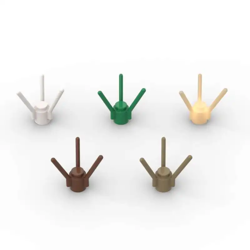 Moc 10Pcs 3741 Plant Flower Stem Building Blocks Con Borchie E 3 Steli Farm Botanical Garden Decoration Brick Particle Toy Gift