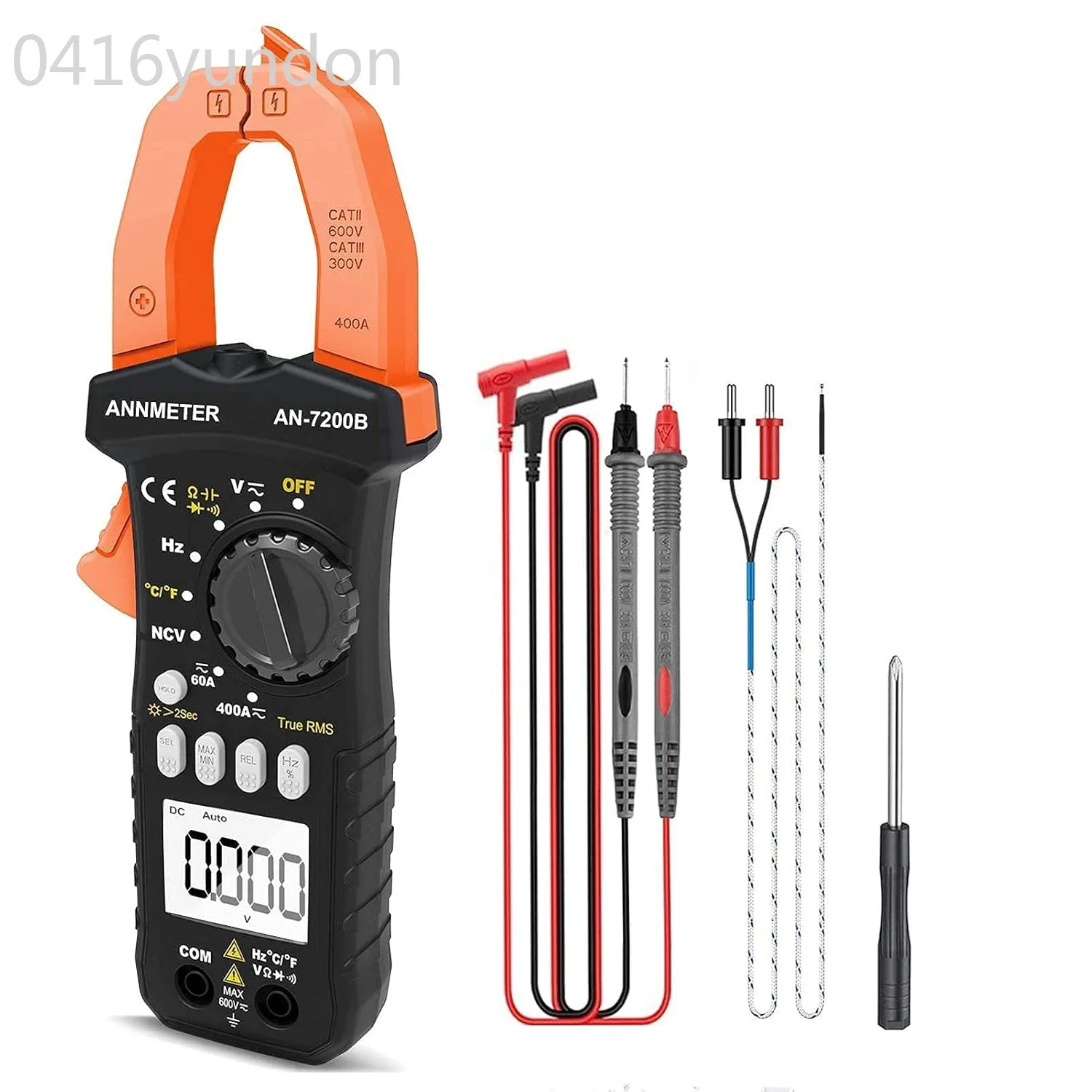 Hilitand HT206D Digital Clamp Meter - 6000 Count TRMS Multimeter With NCV, Flashlight & Continuity Buzzer