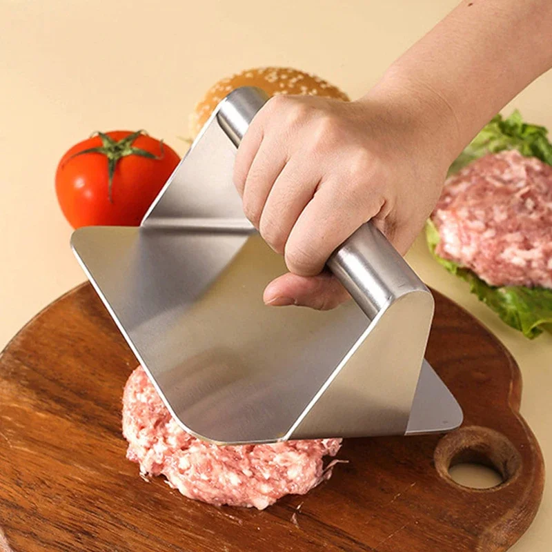 Hamburger Press Hamburger Press Maker Burger Press Stainless Steel Non-Stick Meat Beef Grill Round Square Hamburger Smasher for Patty Maker Barbecue Cooking Supplies