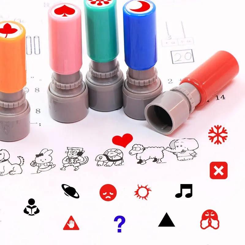 Mini Self-Inking Stamp Teacher Name Ink Seal Signature Calligraphy Personalized Letter Stamp For School Kid Notebook DIY