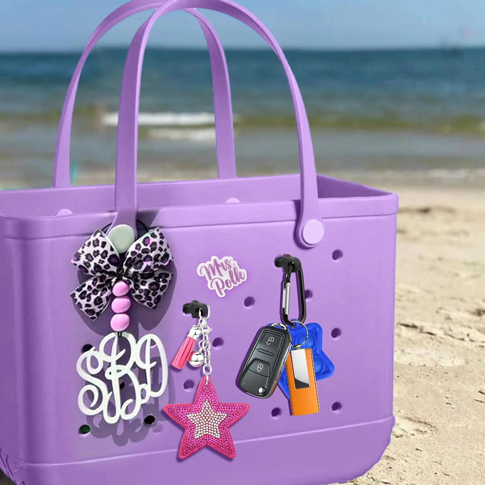 thumbnail image 2 of 6-Pack Bogg Bag Accessories Set - Phone Holder, Clear Pouch, Hooks & Key Chains For Bag Organization 2 of 13