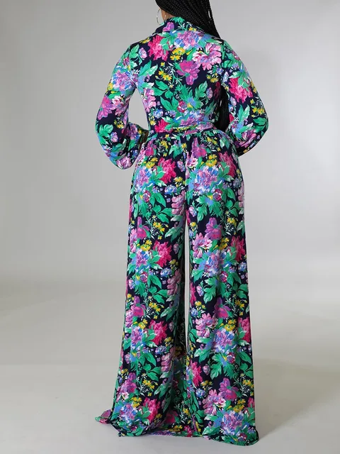 Seun Floral Print Crop Top and Wide Leg Pant - Image 5