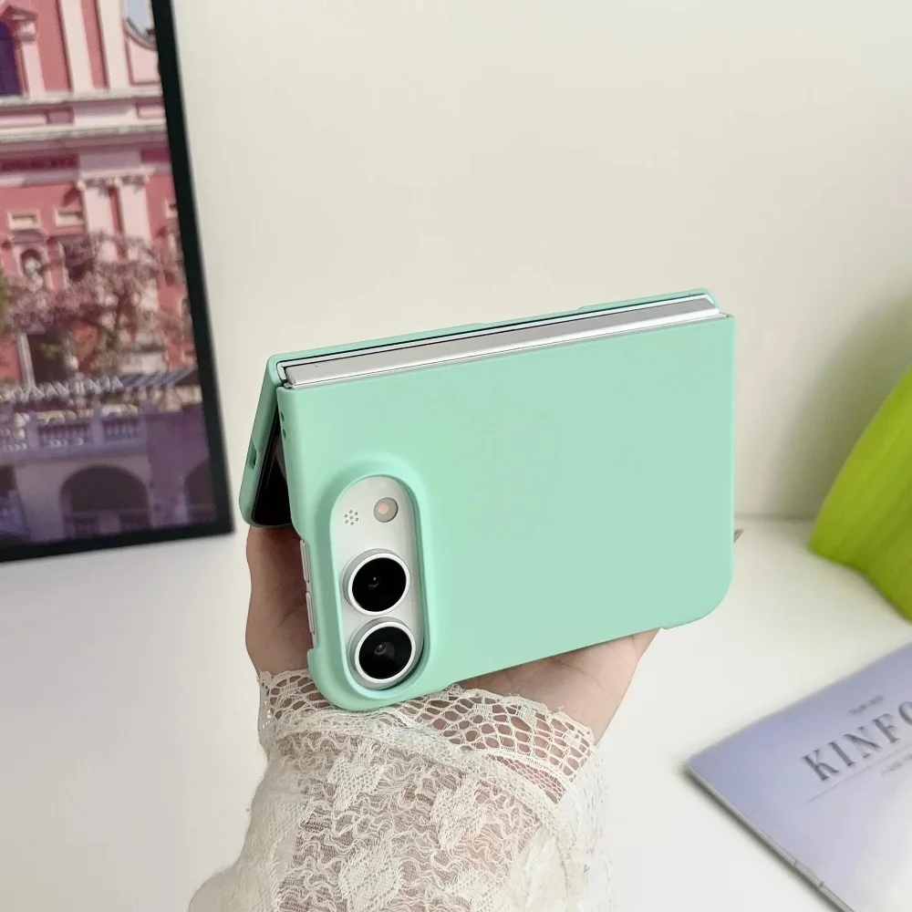 Sleek Matte Folding Phone Case - Slim, Soft Touch, Shockproof Back Cover in Solid Color
