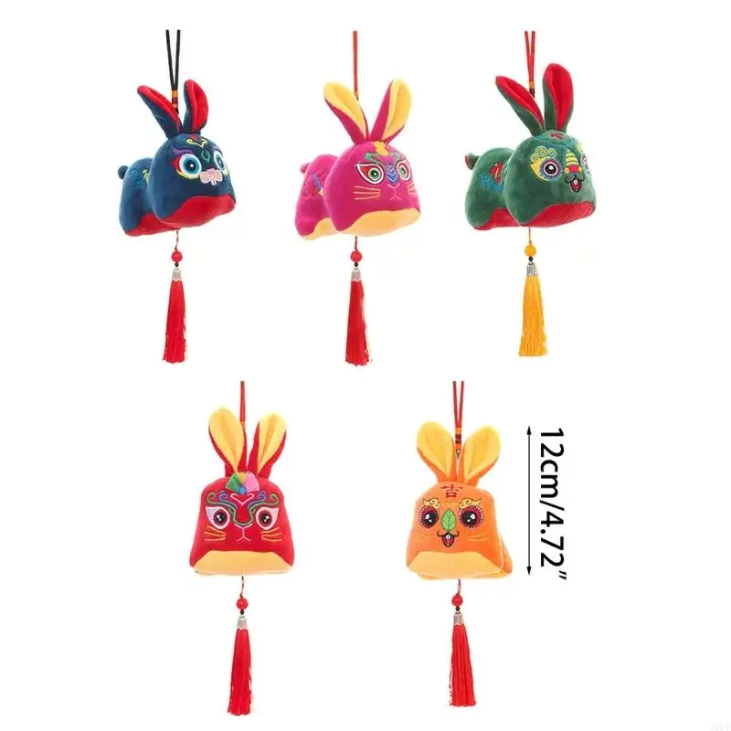 16FE Rabbit Pendant for Doll Traditional Stuffed Animal Toy Chinese Orna