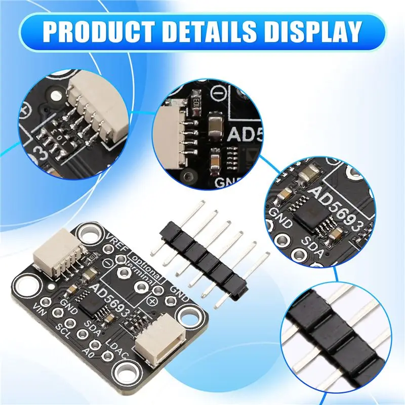 A75Q-AD5693R 브레이크아웃 보드 I2C 인터페이스 STEMMA QT Qwiic와 호환되는 16비트 DAC 모듈