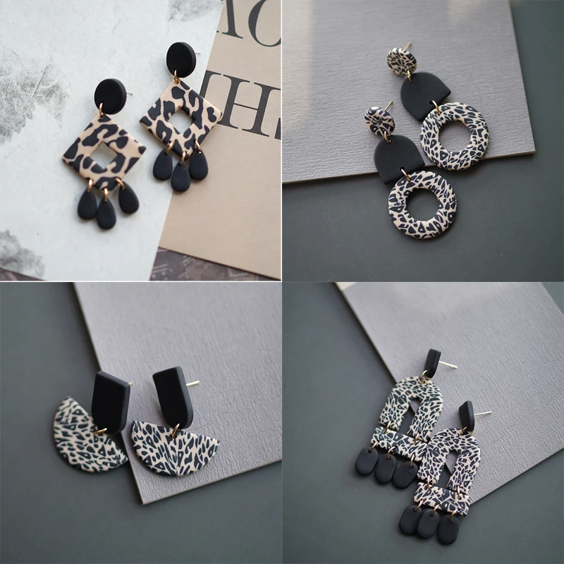 Leopard Pattern Animal Prints Polymer Clay Earring Sets Jewelry Party Gifts