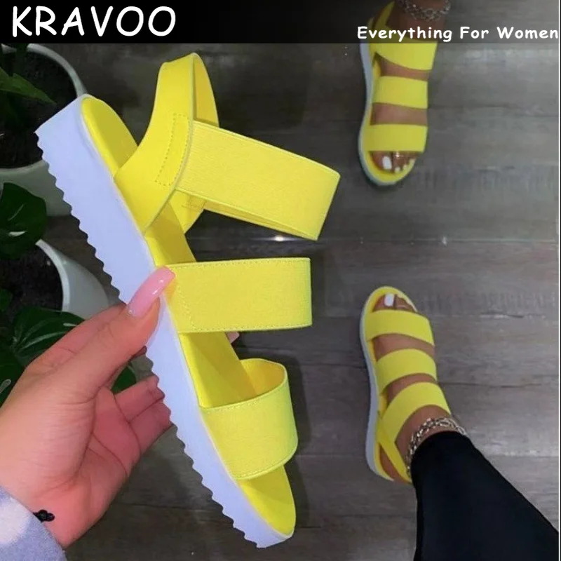 

KRAVOO Casual Thick BottomSlippers Women Shoes Comefortable Women Sandals New Fashion Beach Slippers for Womens 2023 Ladies