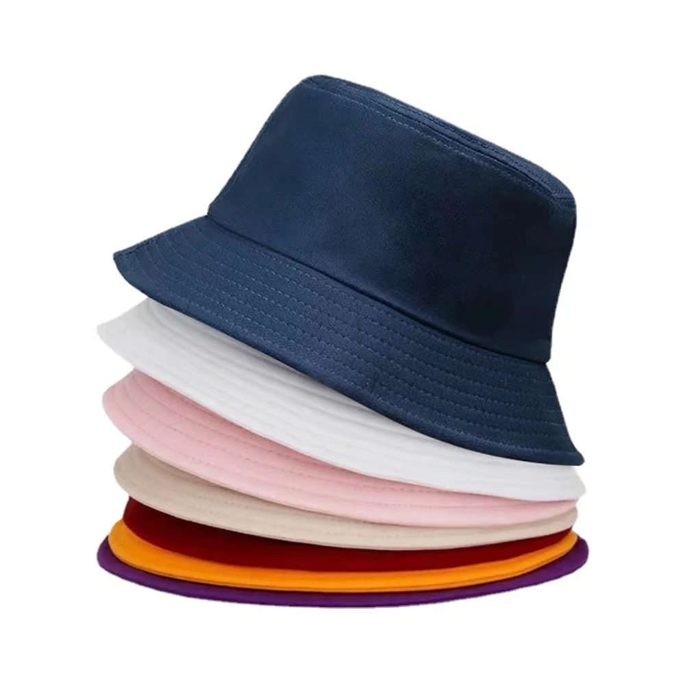 2025 Summer Bucket Hat for Women Big Wide Brim Outdoor Soft Cotton Solid Color Sun Hats Portable Foldable Panama Cap Lady