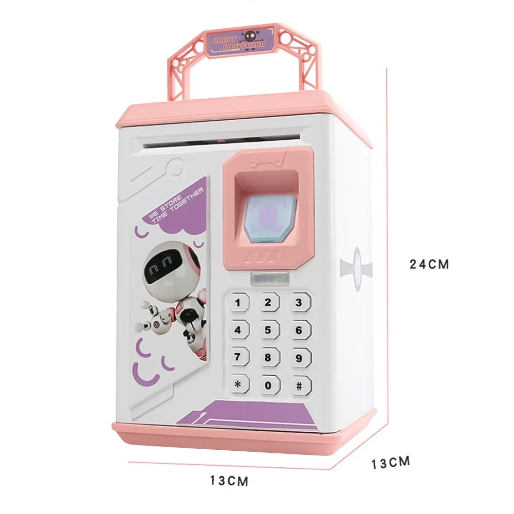 Electronic Piggy Bank Fingerprint ATM Password Money Box Children Digital Coins Saving Safe ATM Machine Birthday Gift For Kids 4