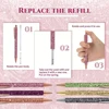 6pcs Bling Diamond Metal Pens For Home School Office, Gift Pens Glitter Ballpoint Pens With Retractable Writing Black Ink Medium 6