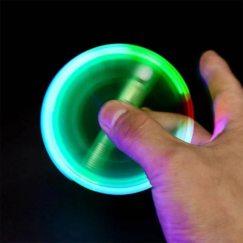 Novelty Rotating Spinner Toy Pen Led Luminous Gyro Pen Office Stress Relief Toys For Kids Students Creative Stationary Gel Pen 6