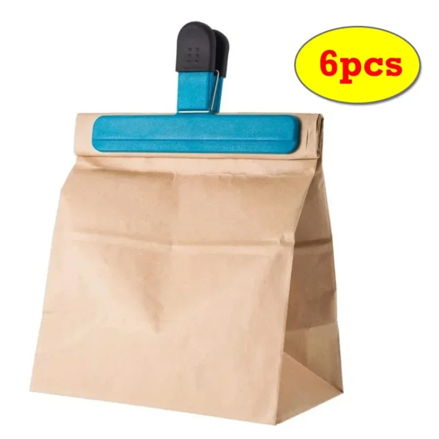 6pcs T-type Kitchen Food Sealing Clip Household Tea Snacks Plastic Bag Moisture Proof and Leak Proof Multipurpose Sealing Clip