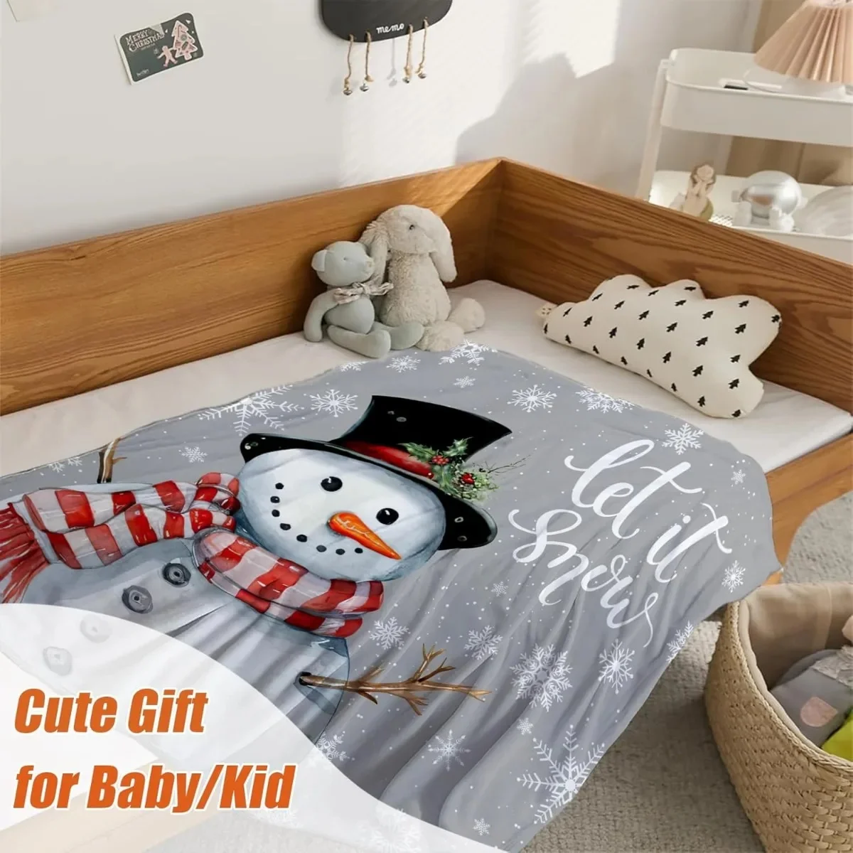 Christmas Snowman blanket Throw Sofa blanket Bedspread bed fluffy soft blankets  Plaid Modern simple Merry Christmas winter