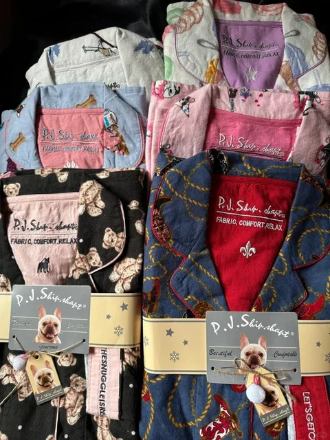 Cotton Pajamas Suit Spring Autumn Home Clothes Lady Cute Cartoon Print Nightwear Luxury Shirt Pants Girlfriend Gift Loungewear