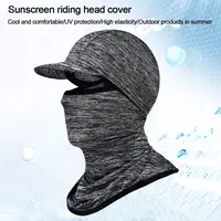Summer Ice Silk Face Sunscreen Hat Seamless Scarf Breathable Face Neck Cover Motorcycle Riding Sun Protection Cover with Brim 2